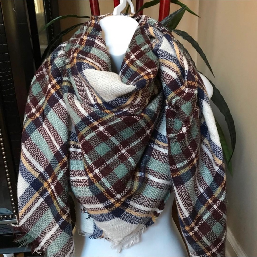 💕🌷New Plaid Tartan Blanket Scarf